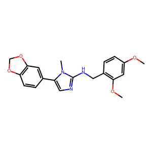 5-(1,3-benzodioxol-5-yl)-N-(2,4-dimethoxybenzyl)-1-methyl-1H-imidazol-2-amine structure