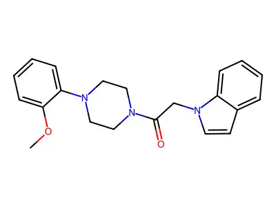 2-(1H-indol-1-yl)-1-(4-(2-methoxyphenyl)piperazin-1-yl)ethanone structure