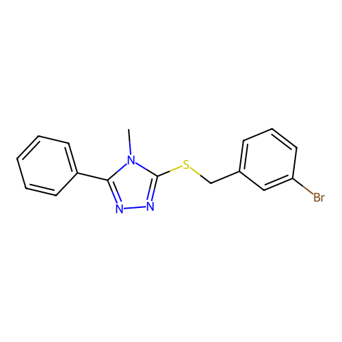 3-[(3-bromobenzyl)sulfanyl]-4-methyl-5-phenyl-4H-1,2,4-triazole structure