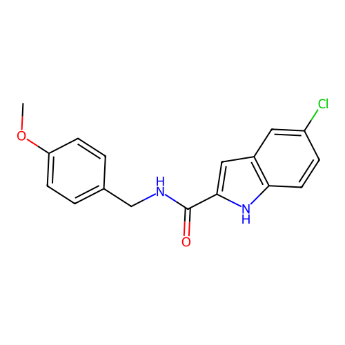 5-chloro-N-(4-methoxybenzyl)-1H-indole-2-carboxamide structure