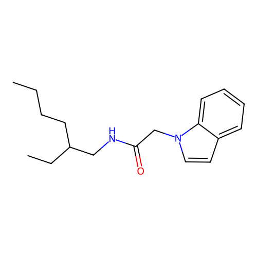N-(2-ethylhexyl)-2-(1H-indol-1-yl)acetamide structure