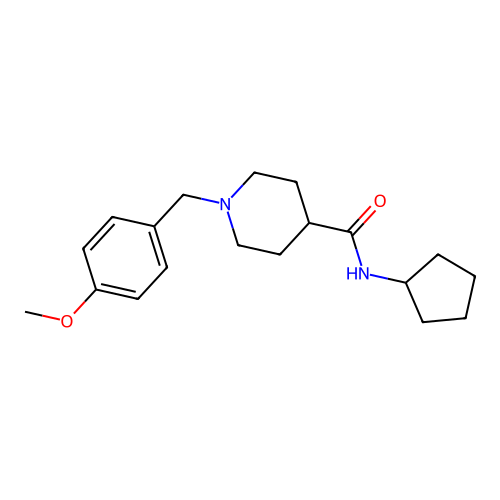 N-cyclopentyl-1-(4-methoxybenzyl)piperidine-4-carboxamide structure