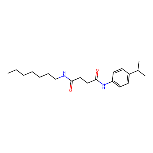 N-heptyl-N'-[4-(propan-2-yl)phenyl]butanediamide structure