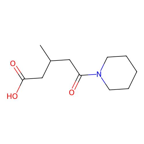 3-Methyl-5-oxo-5-piperidin-1-ylpentanoic acid structure