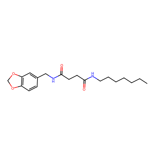 N-(1,3-benzodioxol-5-ylmethyl)-N'-heptylbutanediamide structure