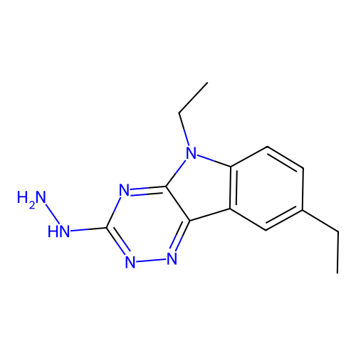 5,8-diethyl-3-hydrazinyl-5H-[1,2,4]triazino[5,6-b]indole structure