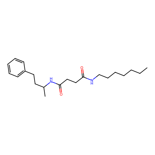 N-heptyl-N'-(4-phenylbutan-2-yl)butanediamide structure