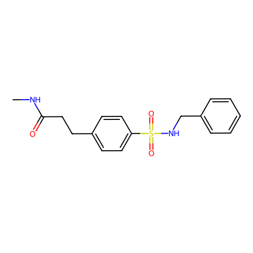 3-[4-(benzylsulfamoyl)phenyl]-N-methylpropanamide structure