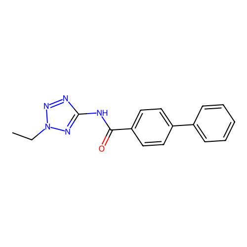 N-(2-ethyl-2H-tetrazol-5-yl)biphenyl-4-carboxamide structure