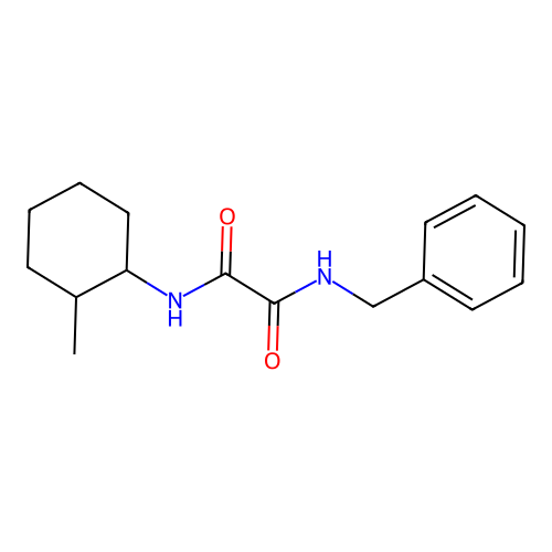 N-benzyl-N'-(2-methylcyclohexyl)ethanediamide structure