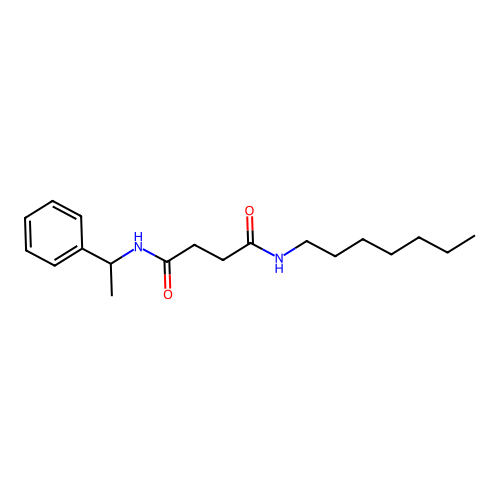 N-heptyl-N'-(1-phenylethyl)butanediamide structure