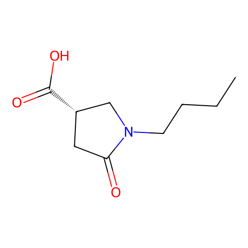 (3S)-1-butyl-5-oxopyrrolidine-3-carboxylic acid structure