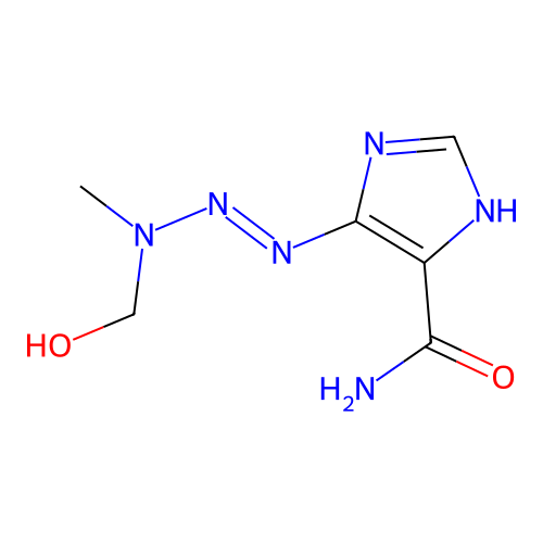 4-[[hydroxymethyl(methyl)amino]diazenyl]-1H-imidazole-5-carboxamide structure