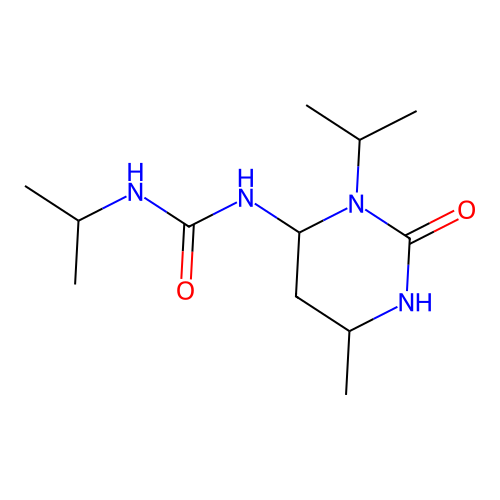 1-Isopropyl-3-(3-isopropyl-6-methyl-2-oxohexahydropyrimidin-4-yl)urea structure