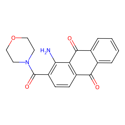 1-Amino-2-(morpholin-4-ylcarbonyl)anthracene-9,10-dione structure