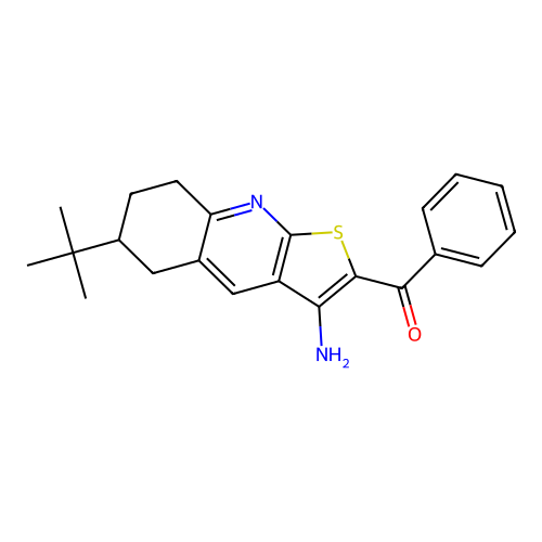 (3-amino-6-(tert-butyl)-5,6,7,8-tetrahydrothieno[2,3-b]quinolin-2-yl)(phenyl)methanone structure