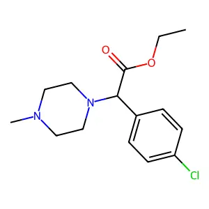 1-Piperazineacetic acid, alpha-(p-chlorophenyl)-4-methyl-, ethyl ester structure