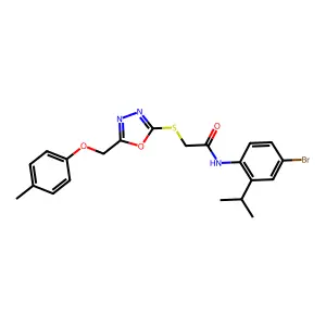 N-(4-bromo-2-propan-2-ylphenyl)-2-[[5-[(4-methylphenoxy)methyl]-1,3,4-oxadiazol-2-yl]sulfanyl]acetamide structure