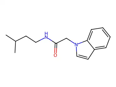 2-(1H-indol-1-yl)-N-(3-methylbutyl)acetamide structure