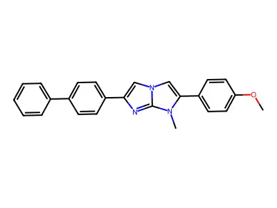 6-(biphenyl-4-yl)-2-(4-methoxyphenyl)-1-methyl-1H-imidazo[1,2-a]imidazole structure