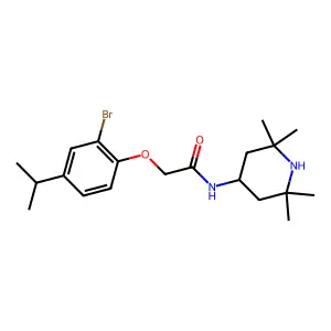 2-(2-bromo-4-isopropylphenoxy)-N-(2,2,6,6-tetramethylpiperidin-4-yl)acetamide structure