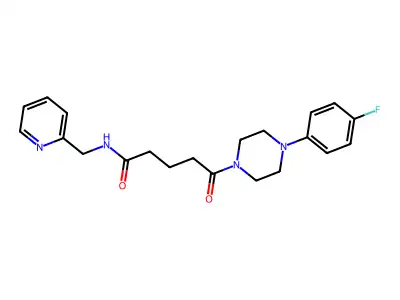 5-[4-(4-fluorophenyl)piperazin-1-yl]-5-oxo-N-(pyridin-2-ylmethyl)pentanamide structure