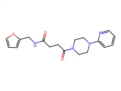 N~1~-(2-furylmethyl)-4-oxo-4-[4-(2-pyridyl)piperazino]butanamide structure