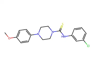 N-(3-chlorophenyl)-4-(4-methoxyphenyl)piperazine-1-carbothioamide structure