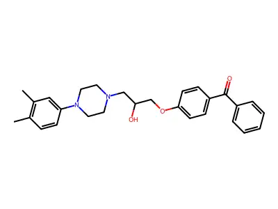 (4-{3-[4-(3,4-dimethylphenyl)piperazin-1-yl]-2-hydroxypropoxy}phenyl)(phenyl)methanone structure