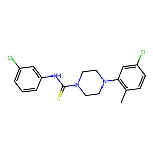 4-(5-chloro-2-methylphenyl)-N-(3-chlorophenyl)piperazine-1-carbothioamide structure