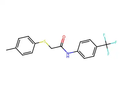 2-[(4-methylphenyl)sulfanyl]-N-[4-(trifluoromethyl)phenyl]acetamide structure