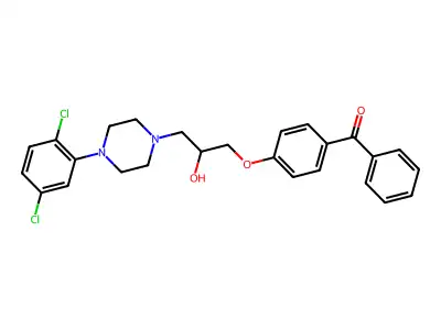 (4-{3-[4-(2,5-dichlorophenyl)piperazin-1-yl]-2-hydroxypropoxy}phenyl)(phenyl)methanone structure