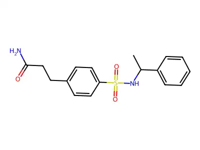 3-[4-(1-Phenylethylsulfamoyl)phenyl]propanamide structure