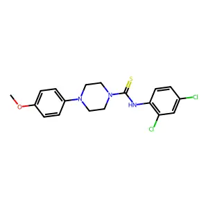 N-(2,4-dichlorophenyl)-4-(4-methoxyphenyl)piperazine-1-carbothioamide structure