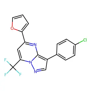 3-(4-Chlorophenyl)-5-(2-furyl)-7-(trifluoromethyl)pyrazolo[1,5-a]pyrimidine structure
