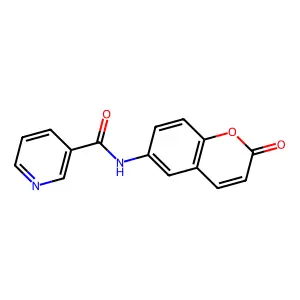 N-(2-oxochromen-6-yl)pyridine-3-carboxamide structure