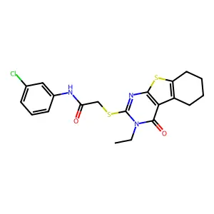 N-(3-chlorophenyl)-2-[(3-ethyl-4-oxo-3,4,5,6,7,8-hexahydro[1]benzothieno[2,3-d]pyrimidin-2-yl)sulfanyl]acetamide structure