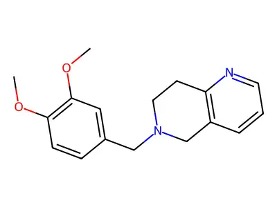 1,6-Naphthyridine, 5,6,7,8-tetrahydro-6-((3,4-dimethoxyphenyl)methyl)- structure