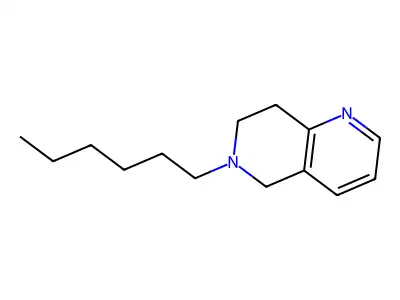 1,6-Naphthyridine, 5,6,7,8-tetrahydro-6-hexyl- structure