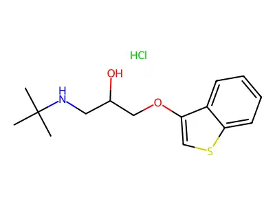 1-(Benzo(b)thien-3-yloxy)-3-((1,1-dimethylethyl)amino)-2-propanol hydrochloride structure