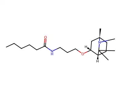 Hexanamide, N-(3-((1,2,3,3-tetramethyl-2-azabicyclo(2.2.2)oct-5-yl)oxy)propyl)-, (1-alpha,4-alpha,5-alpha)- structure