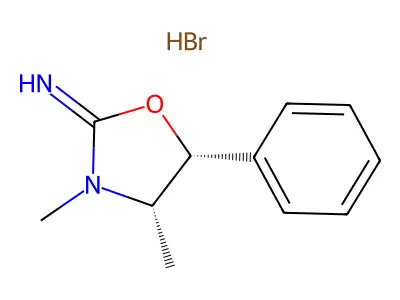 Oxazolidine, 3,4-dimethyl-2-imino-5-phenyl-, hydrobromide (Z)-(-)- structure