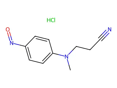 Propanenitrile, 3-(methyl(4-nitrosophenyl)amino)-, hydrochloride (1:1) structure