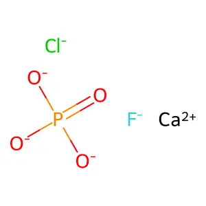 Calcium chloride fluoride phosphate (Ca5(Cl,F)(PO4)3) structure