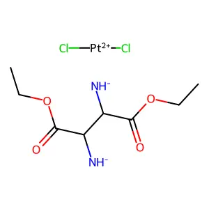 Platinum, dichloro(diethyl 2,3-diaminobutanedioate-N,N')-, (SP-4-3-(R*,S*))- structure
