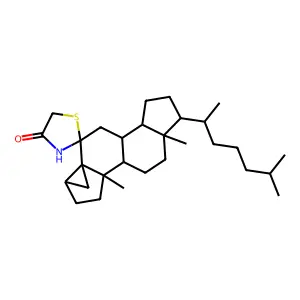 2',15'-Dimethyl-14'-(6-methylheptan-2-yl)spiro[1,3-thiazolidine-2,8'-pentacyclo[8.7.0.02,7.05,7.011,15]heptadecane]-4-one structure
