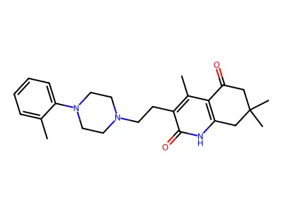 2,5(1H,6H)-Quinolinedione, 7,8-dihydro-3-(2-(4-(2-methylphenyl)-1-piperazinyl)ethyl)-4,7,7-trimethyl- structure