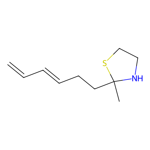 Thiazolidine, 2-(3,5-hexadienyl)-2-methyl-, (E)- structure