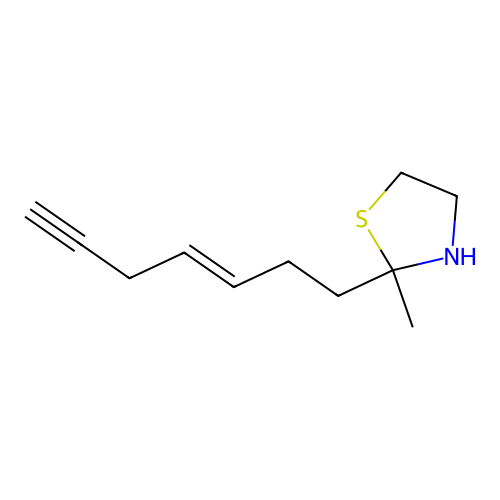 Thiazolidine, 2-(hept-3-en-6-ynyl)-2-methyl-, (E)- structure