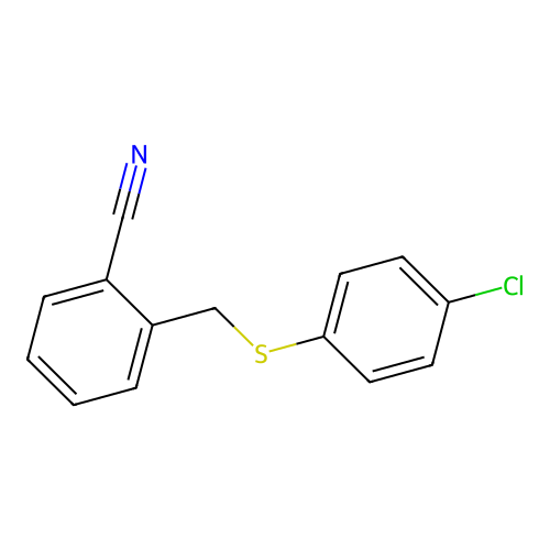 2-{[(4-Chlorophenyl)sulfanyl]methyl}benzonitrile structure